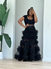 Load image into Gallery viewer, Black Mermaid Tulle Skirt Only with a twist set