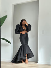 Load image into Gallery viewer, Black mermaid Tafetta skirt set