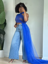 Load image into Gallery viewer, Azure Mirage Draped Tulle Top