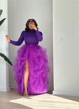 Load image into Gallery viewer, Purple Hi Slit Turtleneck Skirt Set
