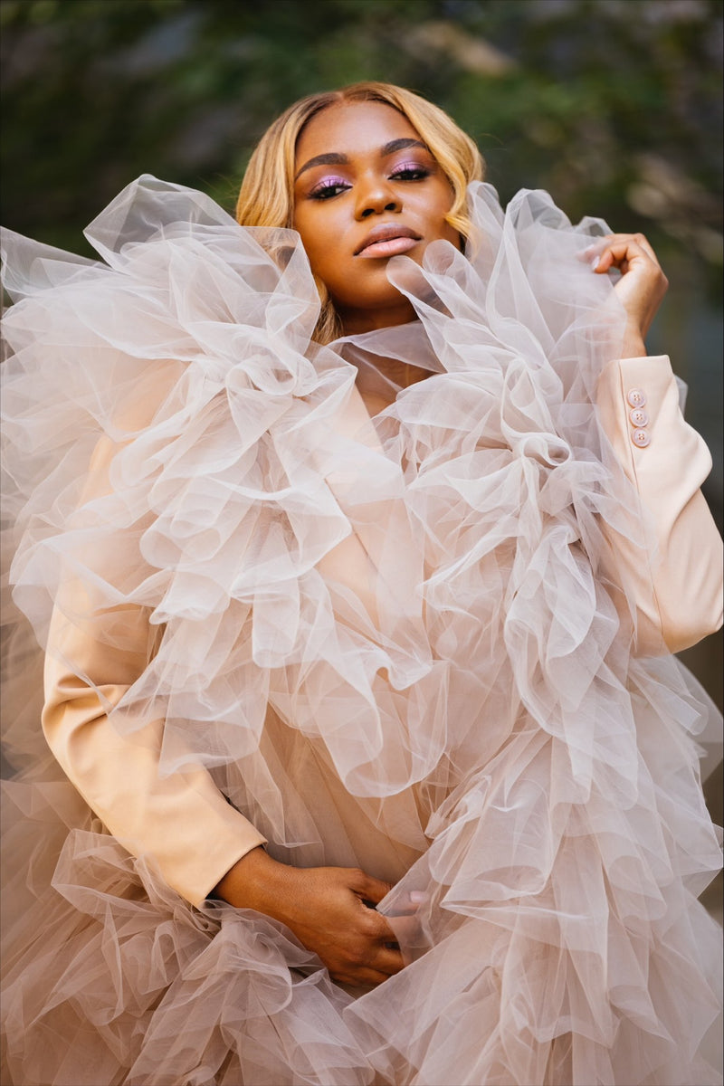 Oyemwen Orange Tulle Power Suit main image 1