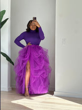 Load image into Gallery viewer, Purple Hi Slit Turtleneck Skirt Set