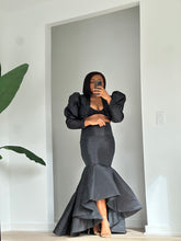 Load image into Gallery viewer, Black mermaid Tafetta skirt set
