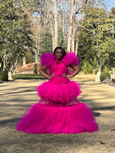 Load image into Gallery viewer, Fuchsia skirt set