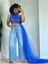 Load image into Gallery viewer, Azure Mirage Draped Tulle Top