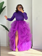 Load image into Gallery viewer, Purple Hi Slit Turtleneck Skirt Set
