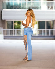 Load image into Gallery viewer, Denim Crystal Pants