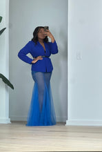 Load image into Gallery viewer, Blue Blazer and Sheer Skirt