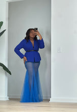 Load image into Gallery viewer, Blue Blazer and Sheer Skirt