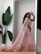 Load image into Gallery viewer, Sequins Veined Cape Tulle Dress