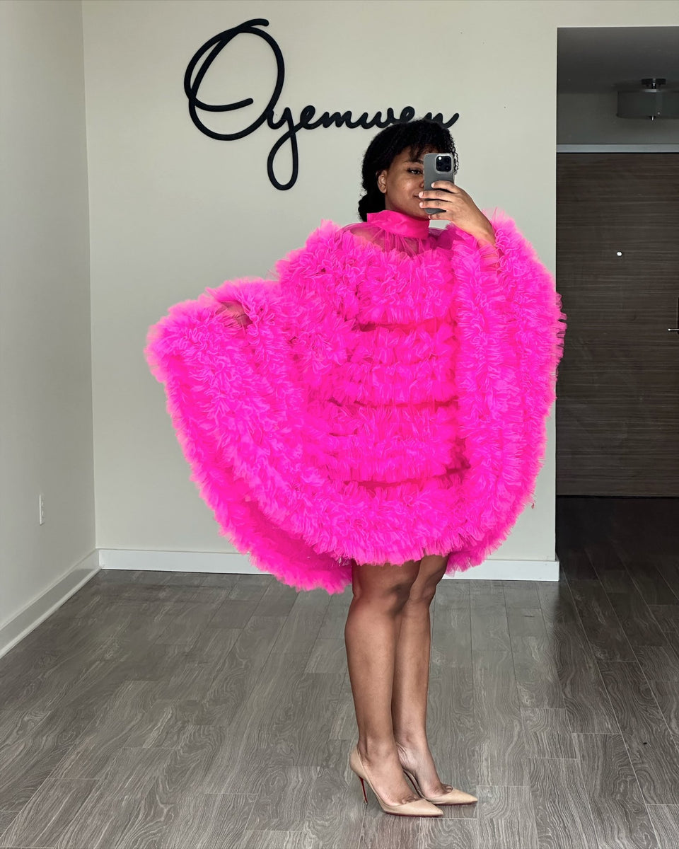 hot pink cape dress XS this garment can brighten Bamboo Vest Size:2-24 Wedding dress 908