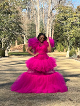 Load image into Gallery viewer, Fuchsia skirt set