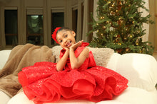 Load image into Gallery viewer, Custom made Kids Red sequins dress