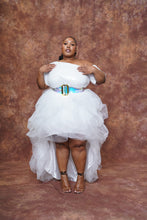 Load image into Gallery viewer, White Sequins Hi low Skirt Set