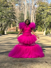 Load image into Gallery viewer, Fuchsia skirt set