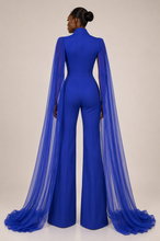 Load image into Gallery viewer, The Royal Bluff Organza Cape Jumpsuit