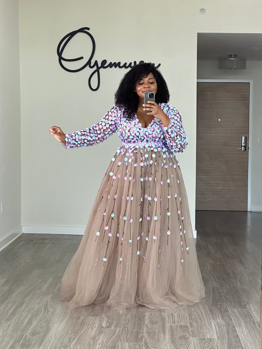 Oyemwen Holiday Collection Dress Red/Gold