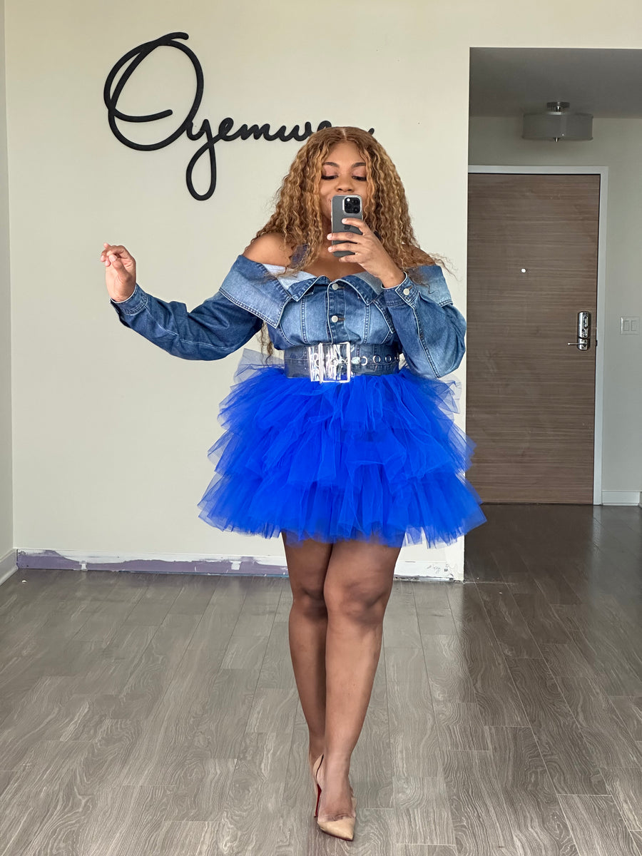 Oyemwen Business in front, Party in the back tulle tiered skirt main image 1