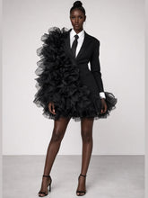 Load image into Gallery viewer, Power Ruffle Blazer Dress