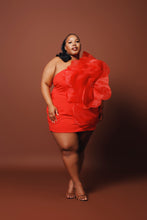 Load image into Gallery viewer, One Shoulder Red Dress