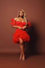Load image into Gallery viewer, Off Shoulder Red Dress