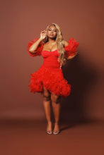 Load image into Gallery viewer, Off Shoulder Red Dress