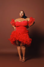 Load image into Gallery viewer, Off Shoulder Red Dress