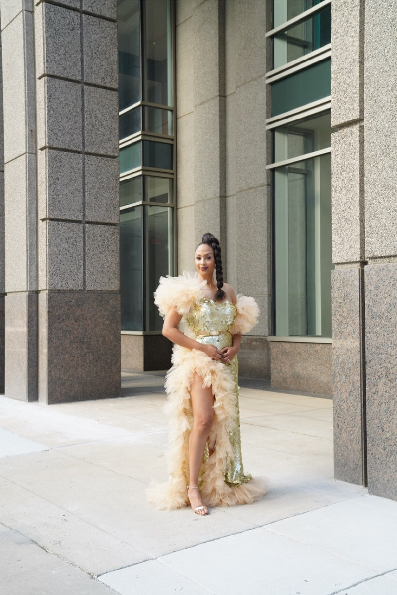 Gold Birthday Dress with a Twist – Oyemwen