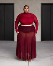 Load image into Gallery viewer, Fall Ruby Turtleneck Sheer Skirt Set