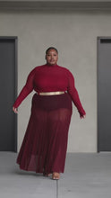 Load and play video in Gallery viewer, Fall Ruby Turtleneck Sheer Skirt Set
