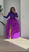 Load and play video in Gallery viewer, Purple Hi Slit Turtleneck Skirt Set
