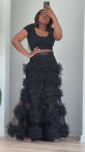 Load and play video in Gallery viewer, Black Mermaid Tulle Skirt Only with a twist set