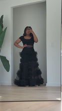 Load and play video in Gallery viewer, Black Mermaid Tulle Skirt Only with a twist set