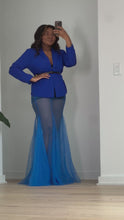 Load and play video in Gallery viewer, Blue Blazer and Sheer Skirt