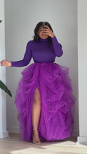 Load and play video in Gallery viewer, Purple Hi Slit Turtleneck Skirt Set