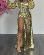 Load and play video in Gallery viewer, Custom Birthday Dress in Gold