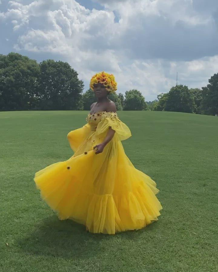 Custom Made Sunflower Garden Dress – Oyemwen