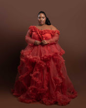 Load image into Gallery viewer, Custom made Autumn Off Shoulder Tulle Robe