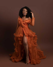 Load image into Gallery viewer, Custom made Autumn Off Shoulder Tulle Robe