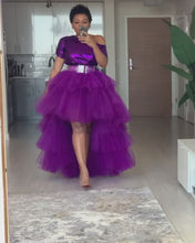 Load and play video in Gallery viewer, Custom made Purple sequins orchid skirt set