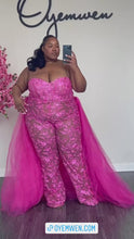 Load and play video in Gallery viewer, Custom made Lace Overlay Jumpsuit