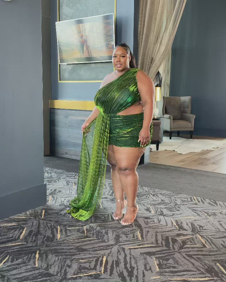 draped mini dress plus size Forbidden Garden Draped Mini Dress M