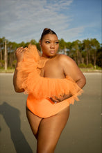 Load image into Gallery viewer, Orange One Shoulder swimsuit