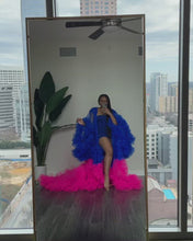 Load and play video in Gallery viewer, Custom Mix Color Tulle Robe with a Train