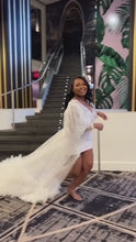 Load and play video in Gallery viewer, Sequins Veined Tulle Dress in White