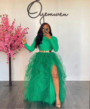 Load image into Gallery viewer, Evergreen Hi Slit Turtleneck Skirt Set