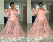 Load image into Gallery viewer, Custom made sheer 70s dress