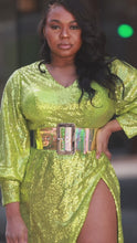 Load and play video in Gallery viewer, Business in front, Party in the back Neon Sequins Birthday Dress