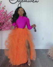 Load and play video in Gallery viewer, Spring Colors Hi Slit Turtleneck Skirt Set