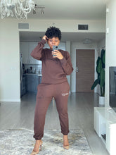 Load image into Gallery viewer, Chocolate Crew Neck Luxe Leisure Sweat Set